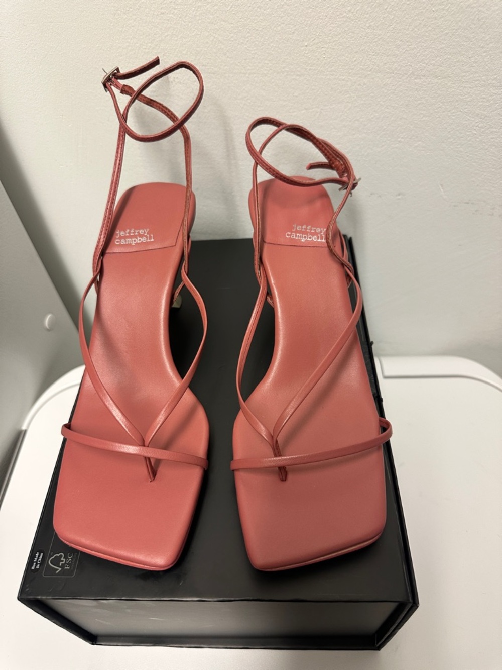 Jeffrey Campbell Coral Strappy Square-Toe Heels